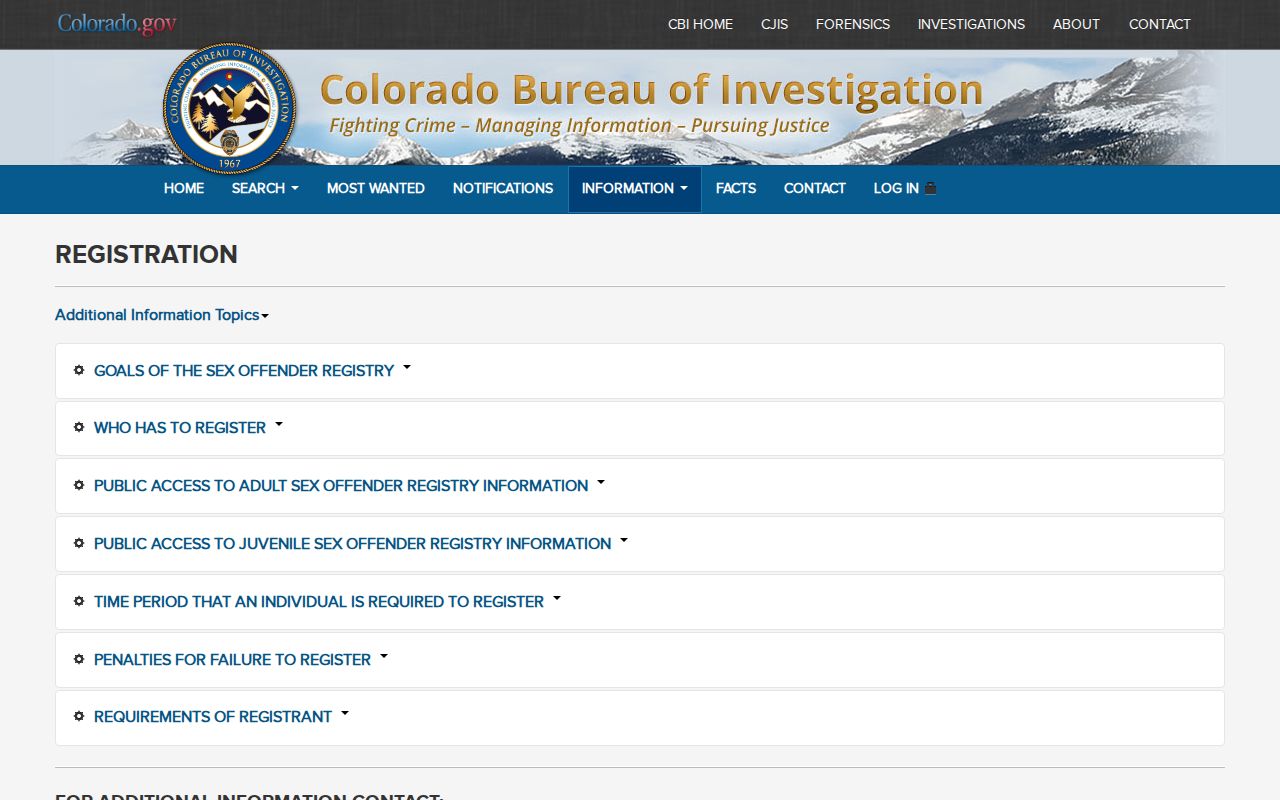 Colorado resident lookup CBI registry information and access limits