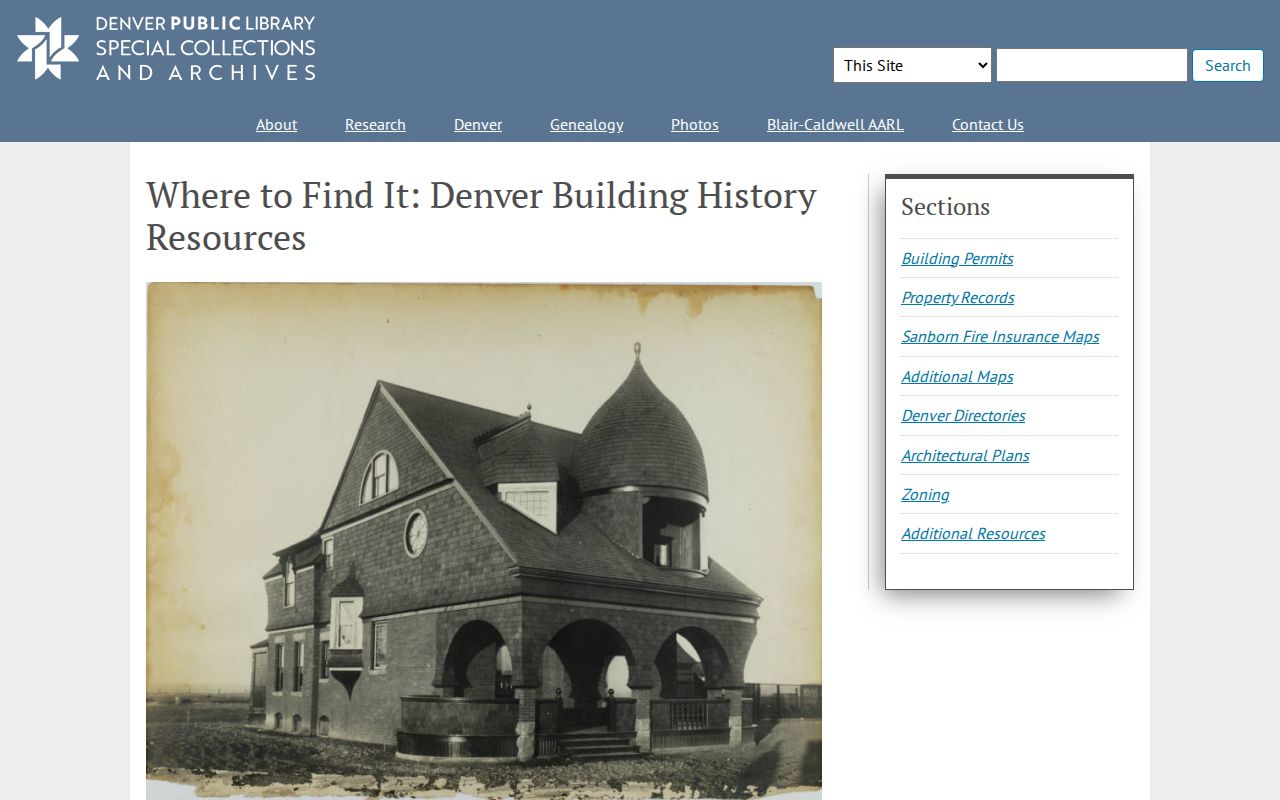 Colorado city directory and building-history resources at Denver Public Library