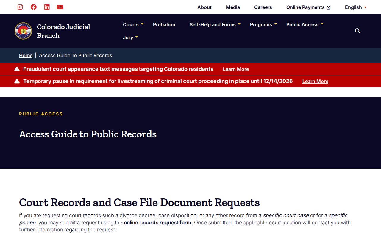 Colorado resident lookup court public-record request access guide